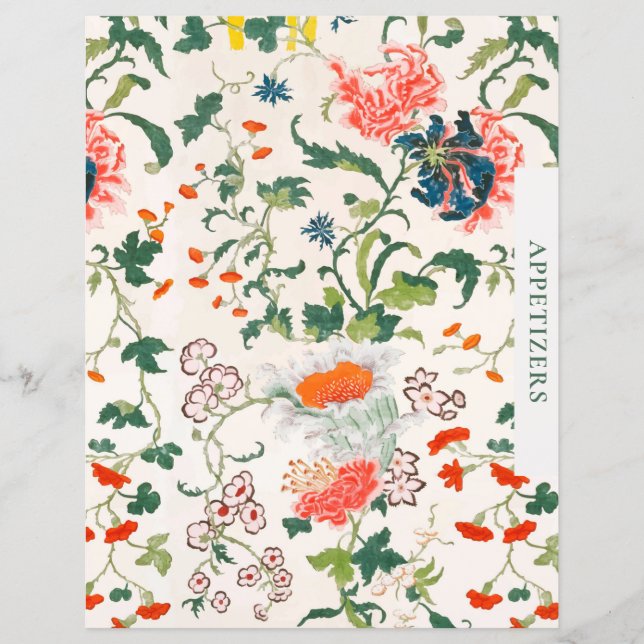 Papier Divider de recette | Entrée | Floral élégant (Devant)