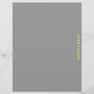 Papier Divider de recette Entrées gris et jaune