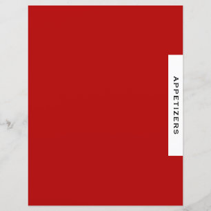 Papier Divider de recette   Entrées   Noir rouge et blanc