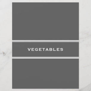 Papier Divider de recette Légumes Gris