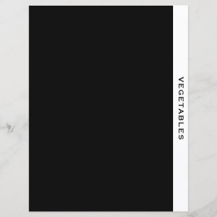 Papier Divider de recette   Légumes   Noir et blanc