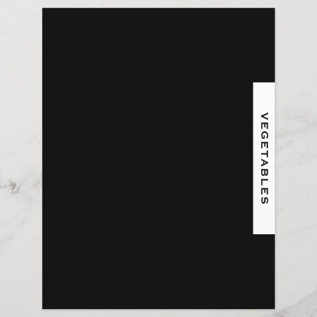 Papier Divider de recette | Légumes | Noir et blanc (Devant)