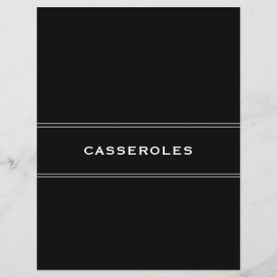 Papier Divider de recette Noir et blanc Casseroles