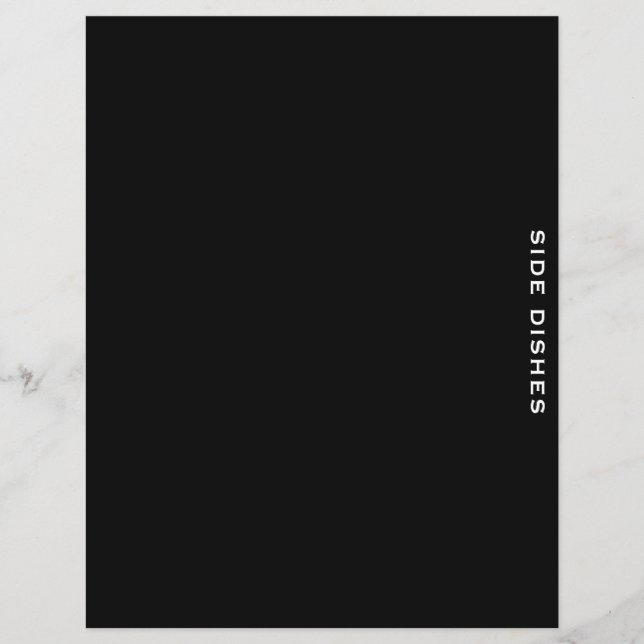 Papier Divider de recette | Noir et blanc | Plats Côtés (Devant)