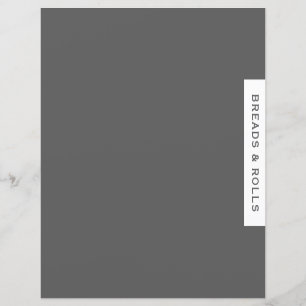 Papier Divider de recette Pailles et rouleaux Gris et