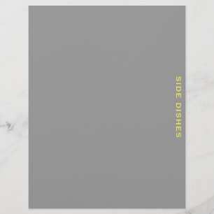 Papier Divider de recette Plats Côtés gris et jaune