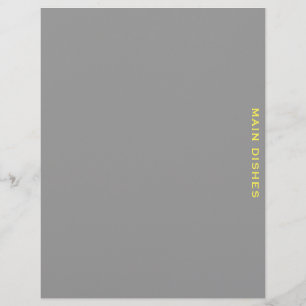 Papier Divider de recette   Plats principaux   gris et ja