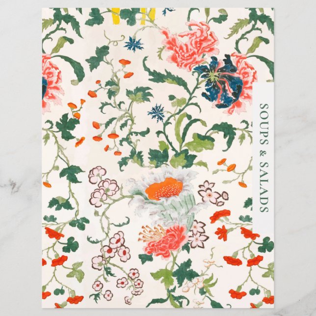 Papier Divider de recette | Soupes et salades | Floral él (Devant)