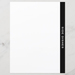 Papier Divider Recette Noire & Blanc Plats Côtés