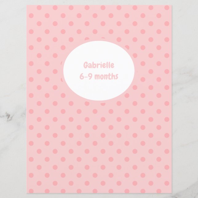 Papier Diviseur à points rose Polka - Album photo pour bé (Devant)