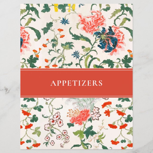 Papier Diviseur de recettes d'entrée | Floral élégant (Devant)