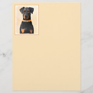 Papier Doberman Pinscher Peinture non découpée Art origin