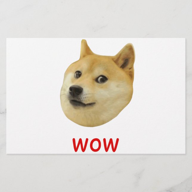Papier Doge Très Waouh Beaucoup Chien Telle Shiba Shibe I (Devant)