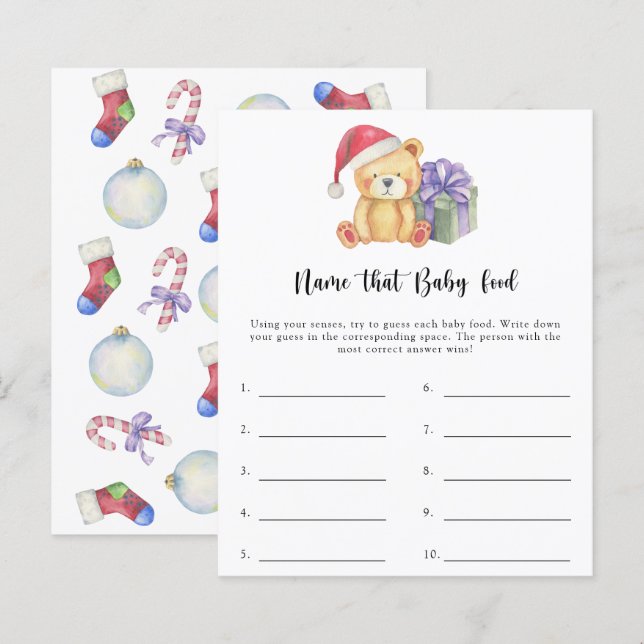 Papier Donnez un nom au jeu de baby shower sur la nourrit (Devant / Derrière)