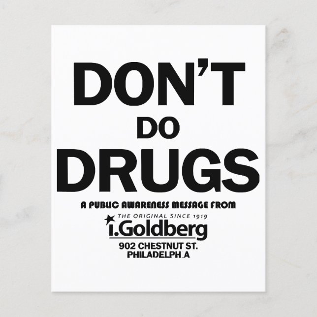 Papier Don't Do Drugs comme on le voit sur Bernard Summer (Devant)