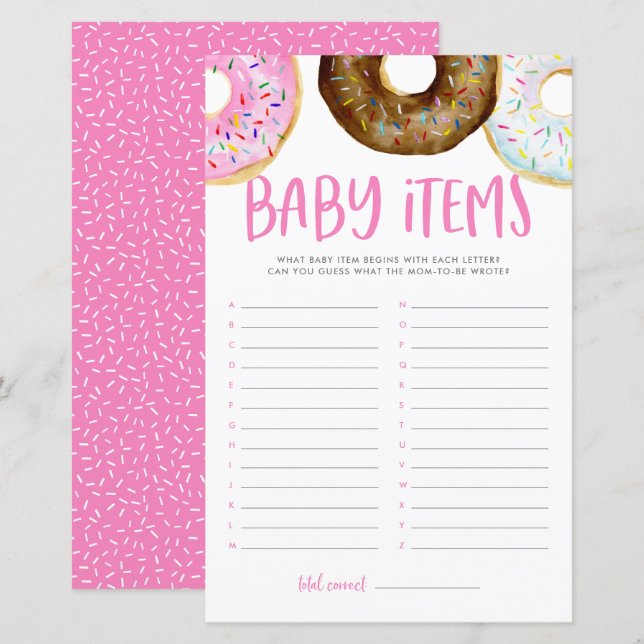 Papier Donuts roses et chocolat Objets pour bébés Jeu de  (Devant / Derrière)