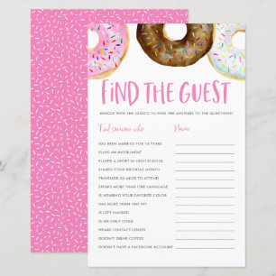 Papier Donuts roses et chocolatés Trouvez le jeu invité