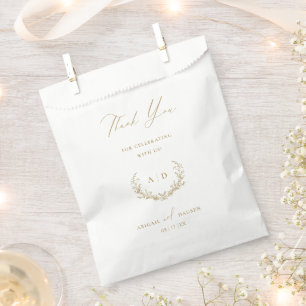 Papier d'or Favoriser les Sacs Mariage Merci