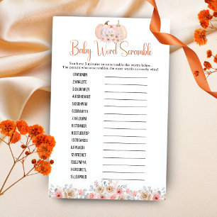 Papier Douce Citrouille Floral Mélange de Mots Baby Showe