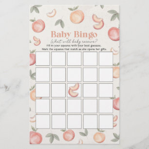 Papier douce pêche boho bébé bingo jeu de baby shower