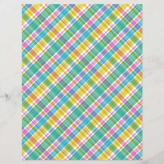 Papier Douces Multicolores à Carreaux Pastel (Devant)