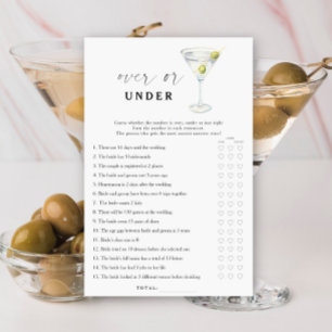 Papier Douche nuptiale à martini sec Au-dessus ou en dess