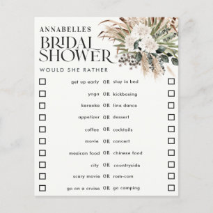 Papier Douche nuptiale pampas herbe préférerait elle jeu