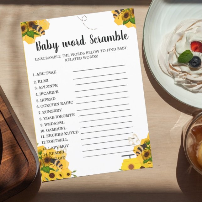 Papier Doux comme il peut être mot scramble jeu baby show (Créateur téléchargé)