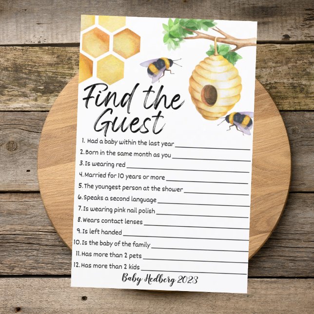 Papier Doux comme peut Bee Trouver le baby shower de jeu  (Créateur téléchargé)