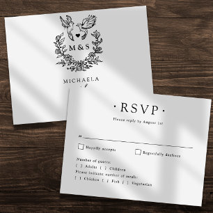 Papier Doves minimales modernes Elégant Script Wedding RS