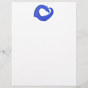 Papier Dragon au cœur bleu sur fond blanc