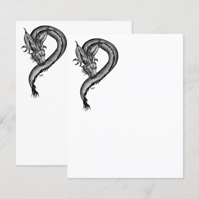 Papier Dragon en style tatouage (Devant / Derrière)