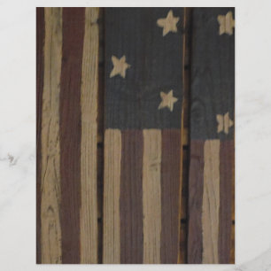 Papier Drapeau américain en bois primitif