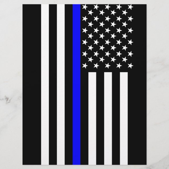 Papier Drapeau américain The Thin Blue Line (Devant)