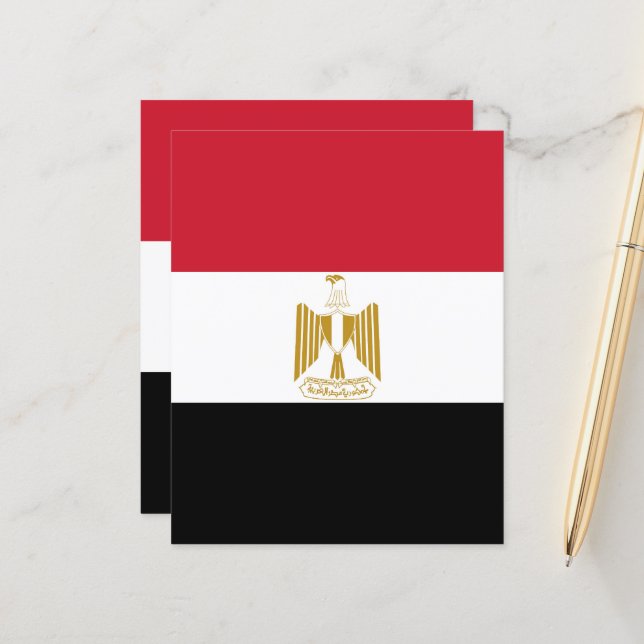 Papier Drapeau de l'Égypte (Devant/Arrière en situation)