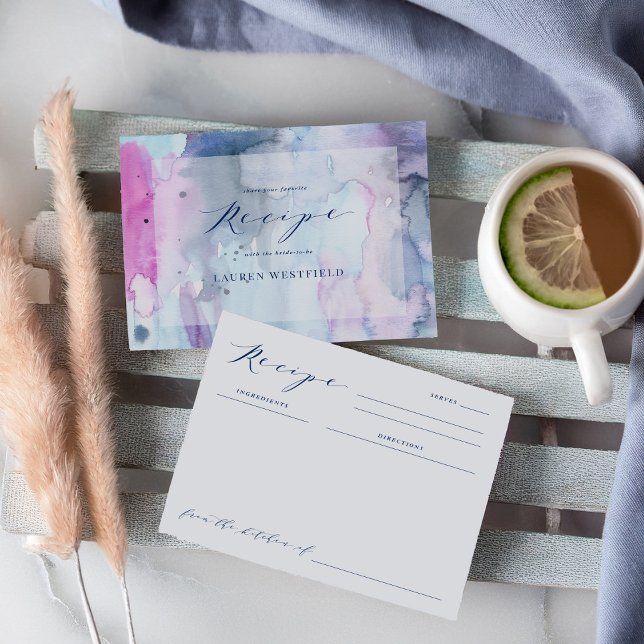 Papier Dreamy Spring Bridal Shower Activity Recipe Card  (Créateur téléchargé)