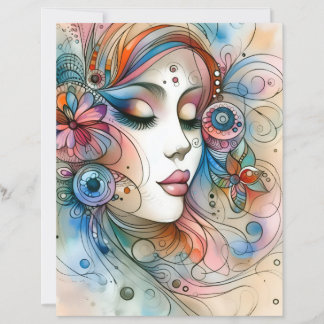 Papier Dreamy Whimsical Woman Scrapbook Paper