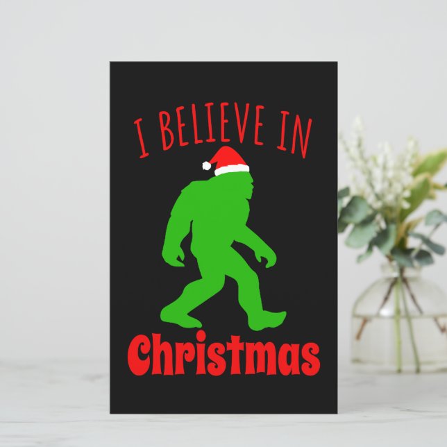 Papier Drôle Bigfoot je crois en Noël    (Debout devant)