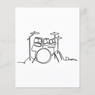 Papier Drummer Music Design Drums One-Line