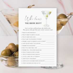 Papier Dry Martini Qui connaît le mieux la mariée