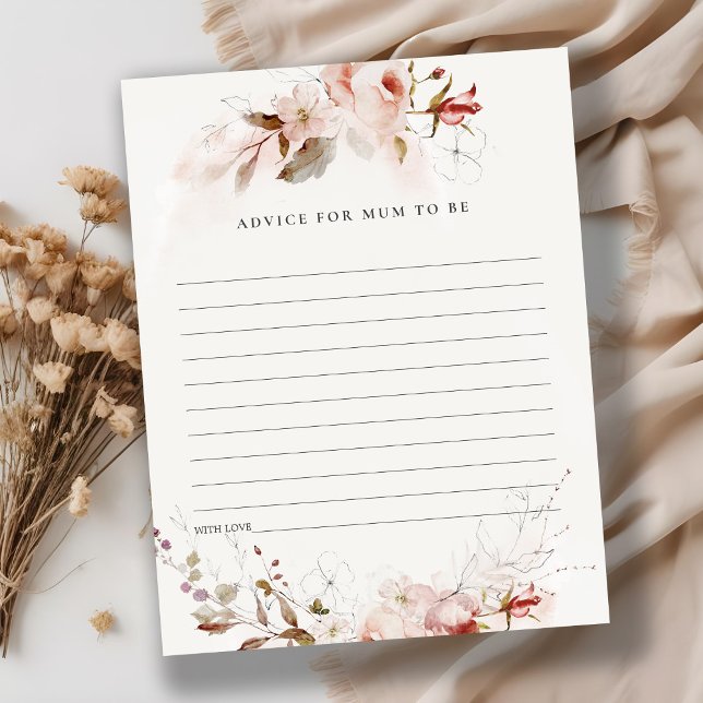 Papier Dusky Fall Floral Conseils pour le Baby shower de  (Créateur téléchargé)