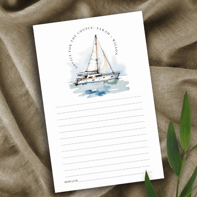 Papier Dusky Sailboat Yacht Seascape Conseils pour couple (Créateur téléchargé)