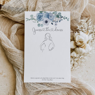 Papier Dusty bleu floral Devinez la robe jeu de mariée