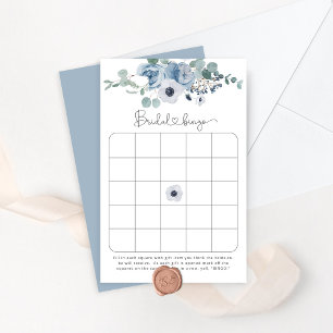 Papier Dusty bleu floral nuptiale jeu de bingo