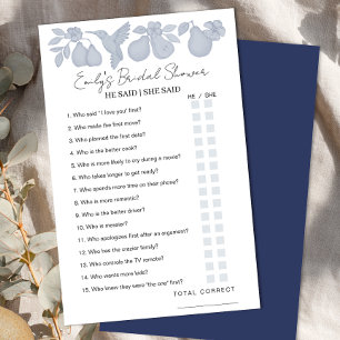 Papier Dusty Bleu Parfait Fête des mariées Pear Il A Dit