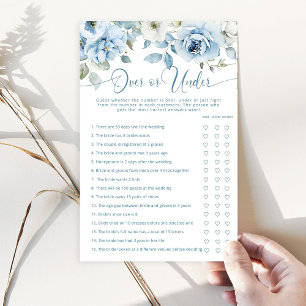 Papier Dusty bleu sur ou sous la douche nuptiale