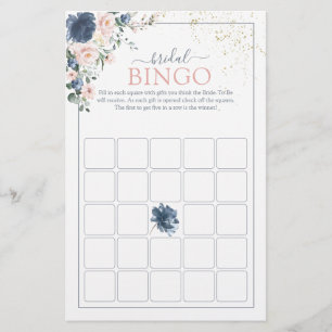 Papier Dusty Blue Blush Gold Bride Jeu