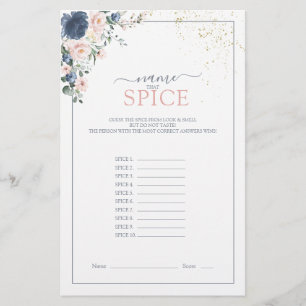 Papier Dusty Blue Blush Pink Gold Nom Qui Spice Jeu