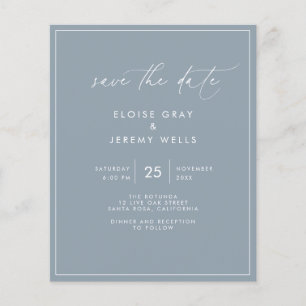 Papier Dusty Blue Enregistrer la date