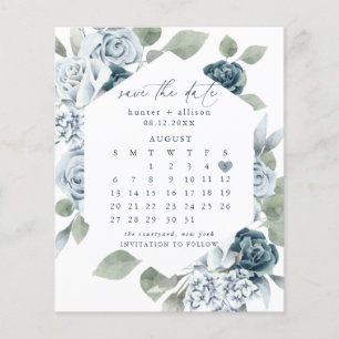 Papier Dusty Blue Enregistrer la date
